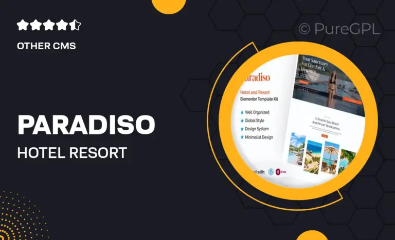 paradiso hotel resort elementor template kit