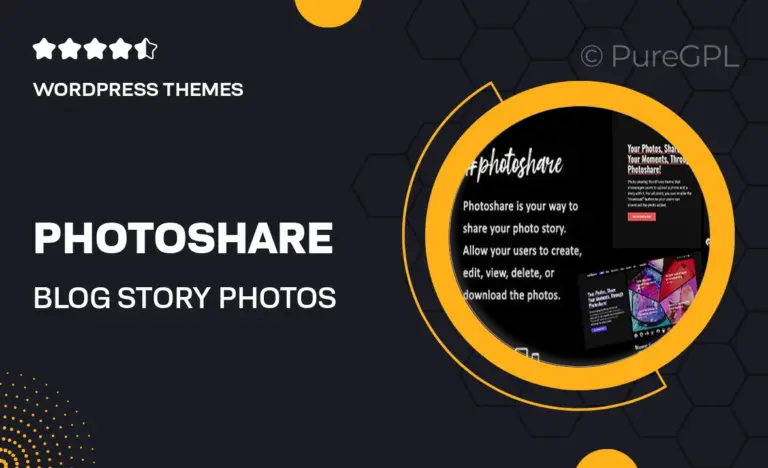 photoshare blog story photos download wordpress theme
