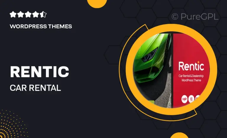 rentic car rental dealership wordpress theme