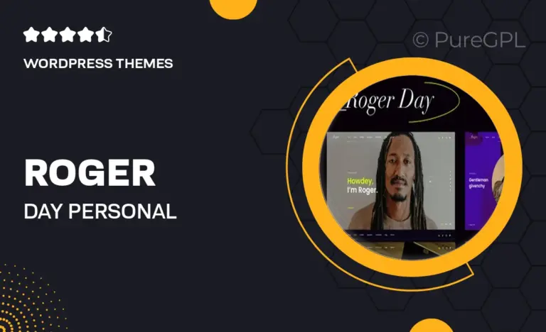 roger day personal cv resume wordpress theme