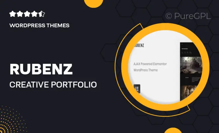 rubenz creative portfolio ajax wordpress theme