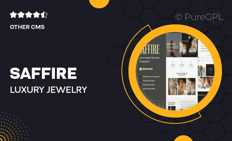 saffire luxury jewelry elementor template kit