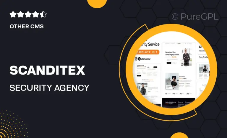 scanditex security agency bodyguard elementor template kit