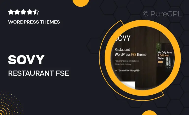 sovy restaurant fse wordpress theme