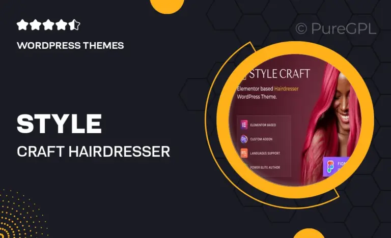 style craft hairdresser hair salon wordpress theme
