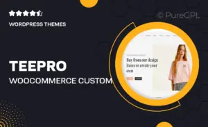 TEEPRO – Woocommerce Custom T-Shirt Designer WordPress Theme