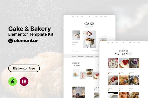 tiffa cake bakery elementor template kit 1