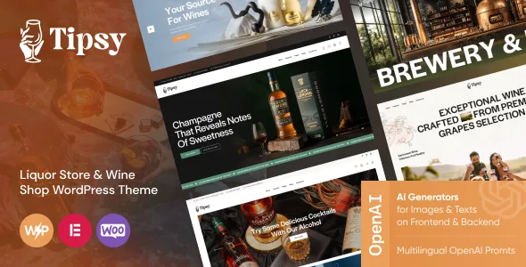 tipsy liquor store wine shop wordpress theme 1