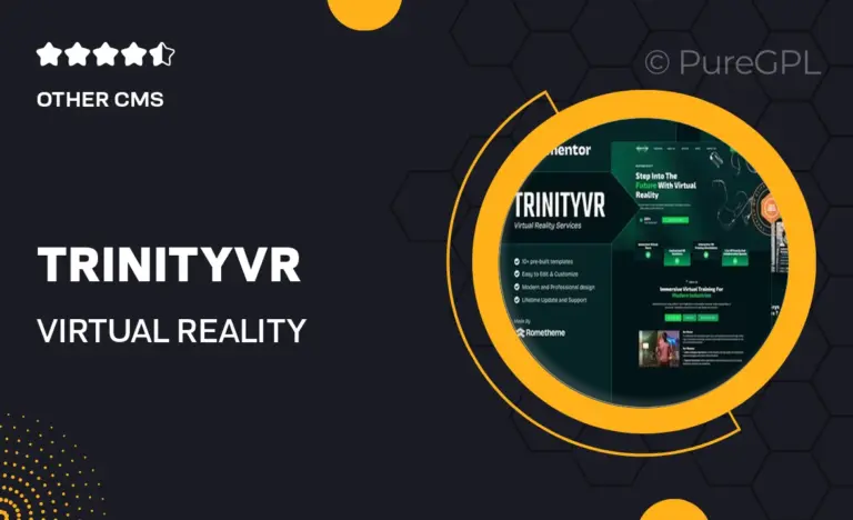 trinityvr virtual reality services elementor template kit