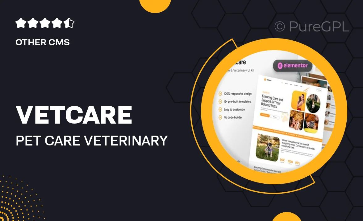 VetCare – Pet Care & Veterinary Elementor Template Kit for Animal Clinics