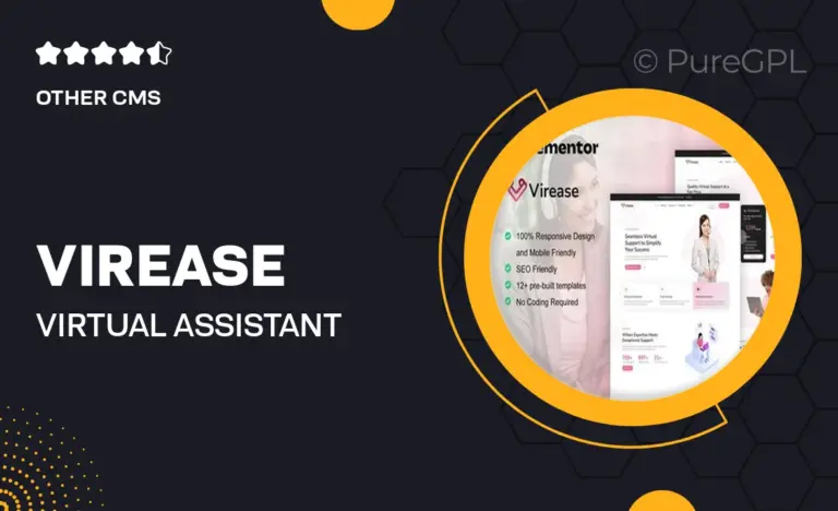 virease virtual assistant service elementor pro template kit