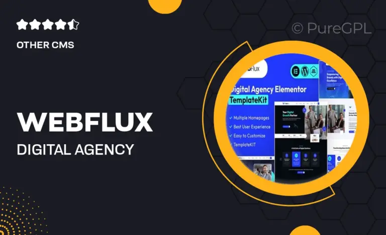 webflux digital agency elementor template kit