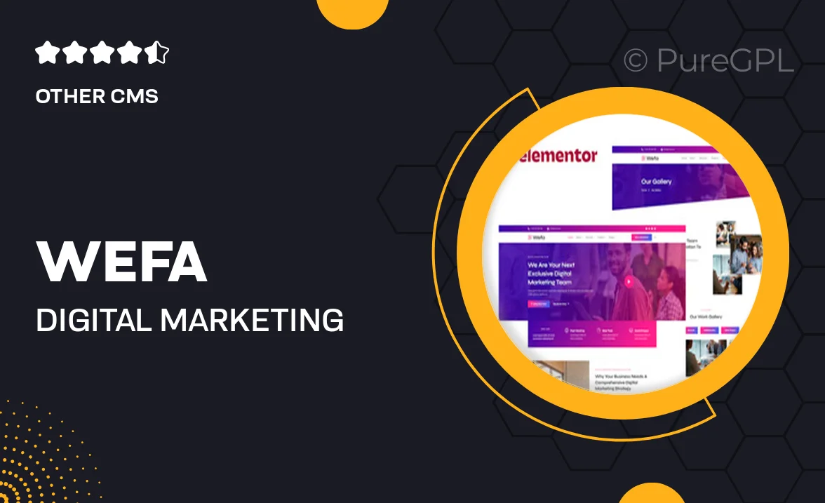 Wefa – Digital Marketing & Brand Design Agency Elementor Template Kit