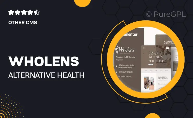 wholens alternative health elementor template kit