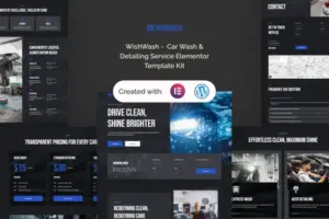 WishWash –  Car Wash & Detailing Service Elementor Template Kit