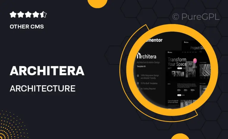 architera architecture interior design elementor template kit