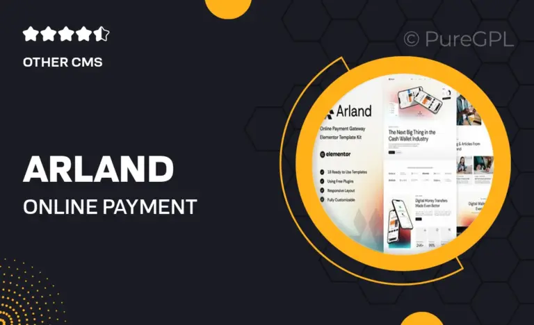 arland online payment gateway elementor template kit