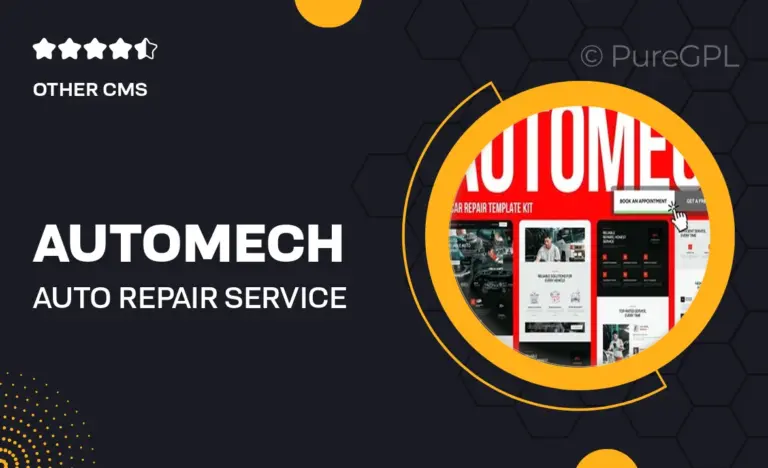 automech auto repair service elementor template kit
