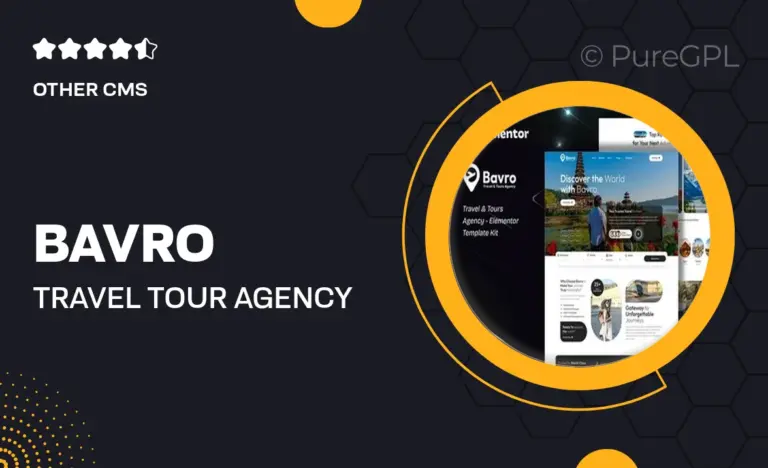bavro travel tour agency elementor template kits