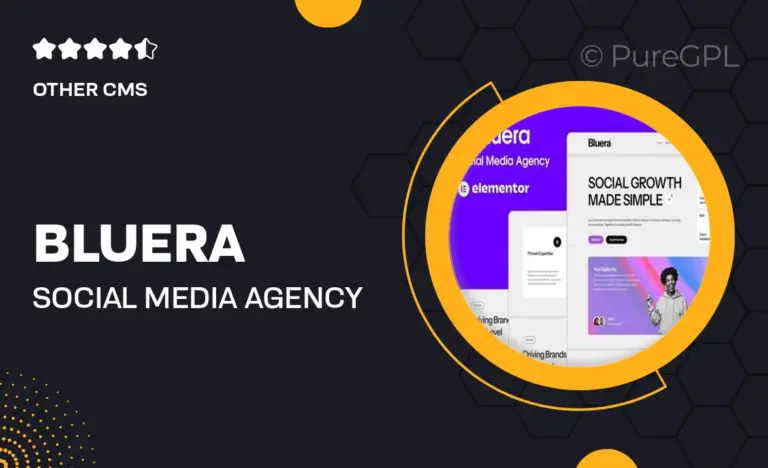 bluera social media agency elementor template kit
