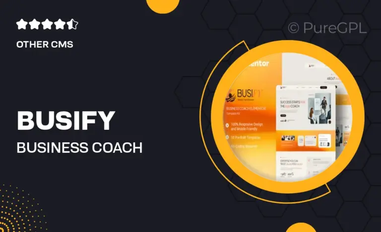busify business coach elementor template kit