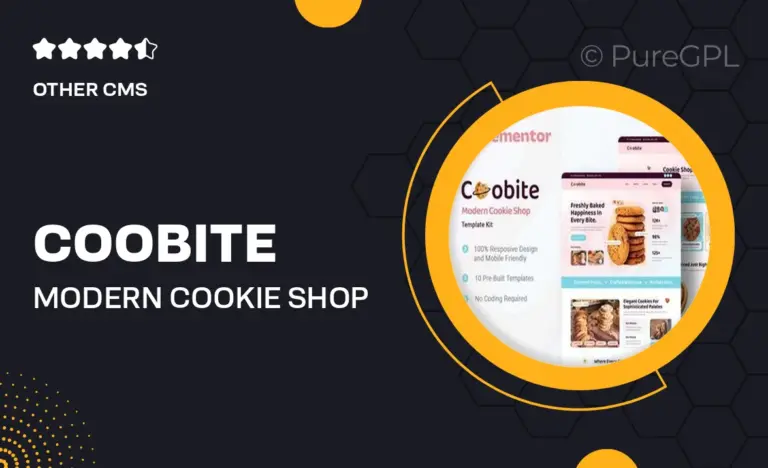 coobite modern cookie shop elementor template kit