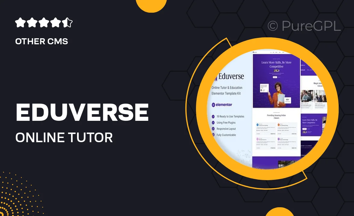 Eduverse – Online Tutor & Education Elementor Template Kit