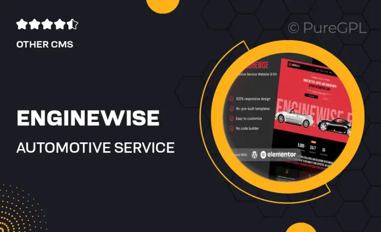 enginewise automotive service elementor template kit