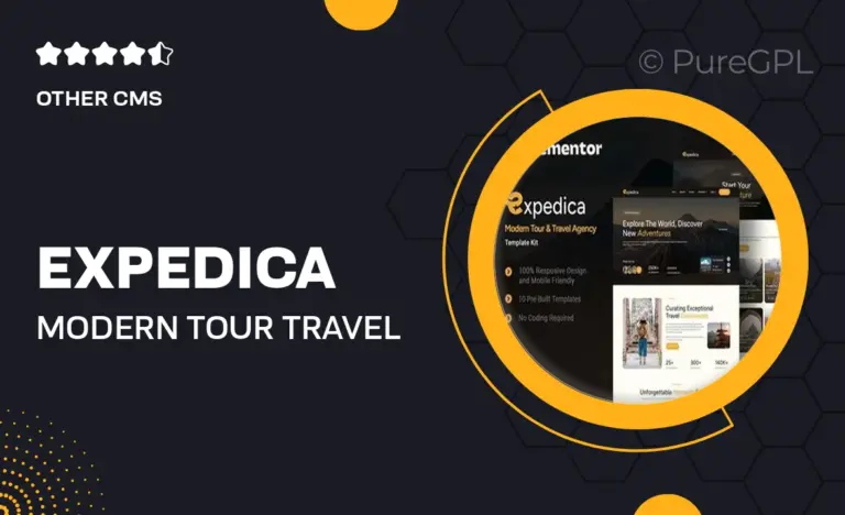 expedica modern tour travel agency elementor template kit