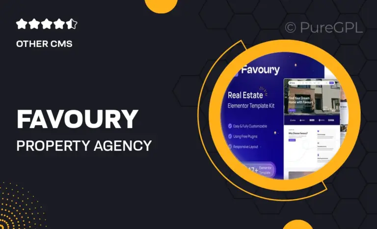 favoury property agency elementor template kit