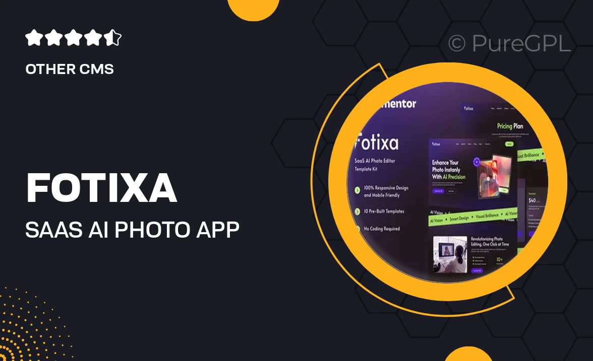 Fotixa – SaaS AI Photo App Website Elementor Template Kit