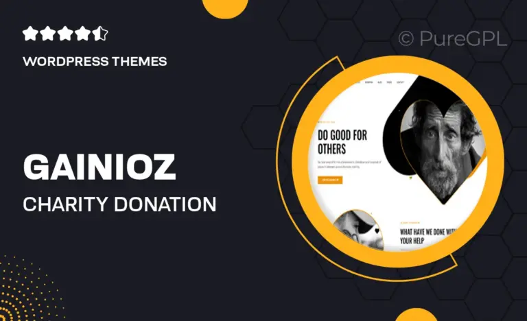gainioz charity donation wordpress theme