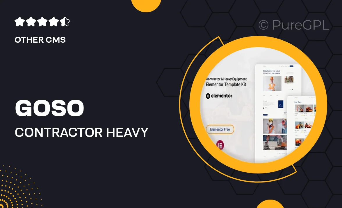 Goso – Contractor & Heavy Equipment Elementor Template Kit