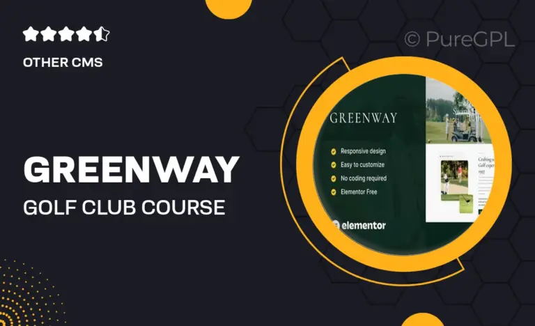 greenway golf club course elementor template kit