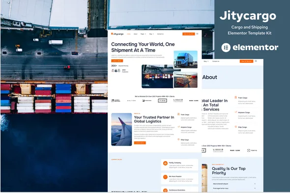 jitycargo logistic cargo transportation elementor pro template kit 1
