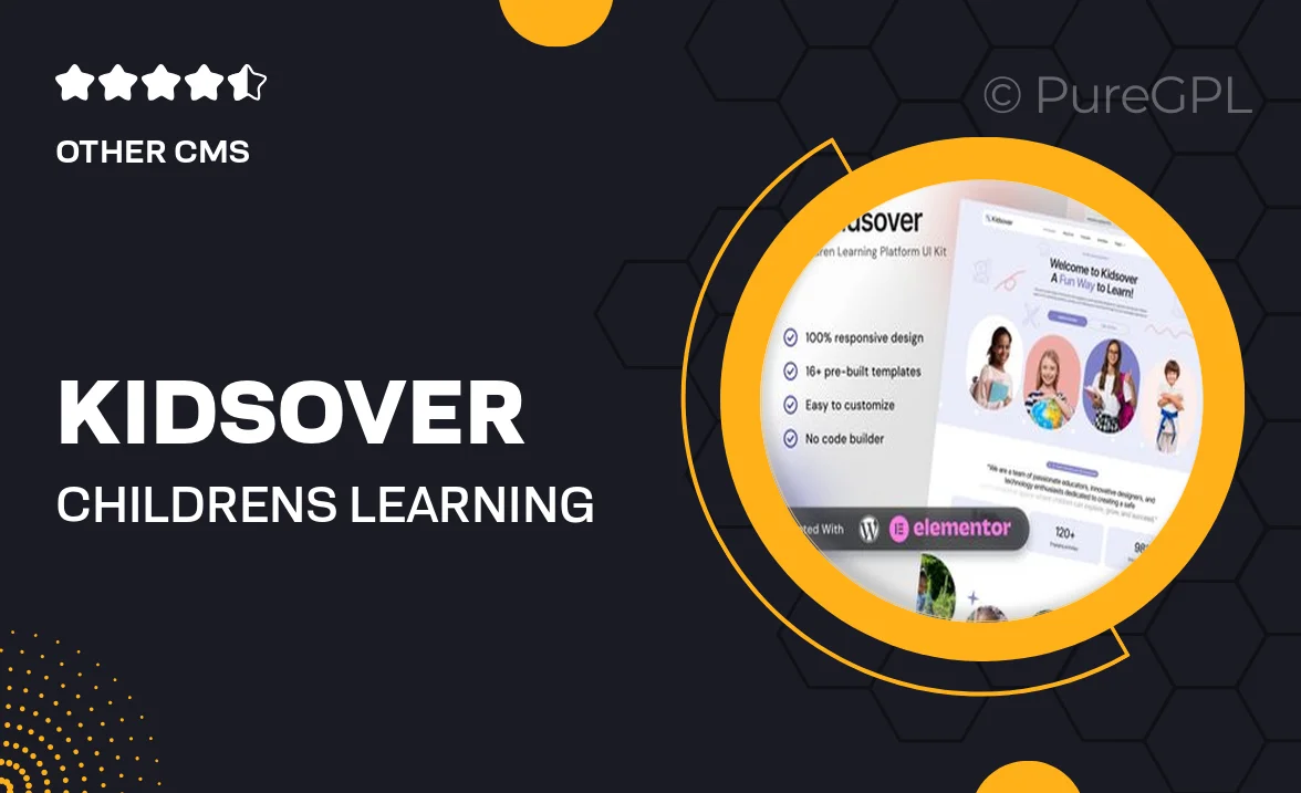 Kidsover- Children’s Learning Platform Elementor Template Kit