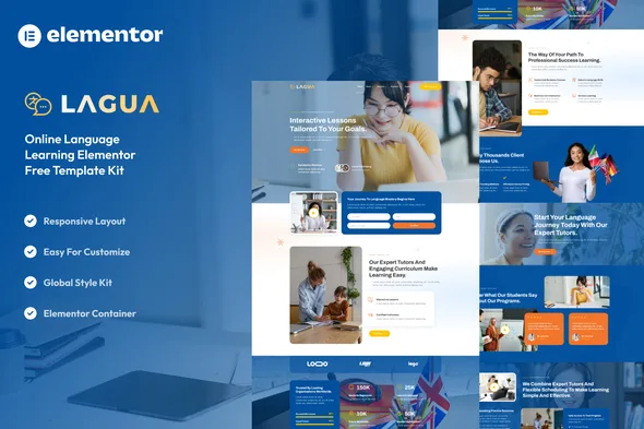 lagua language course learning center elementor template kit 1