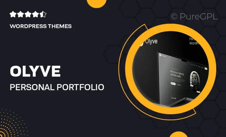 olyve personal portfolio wordpress theme