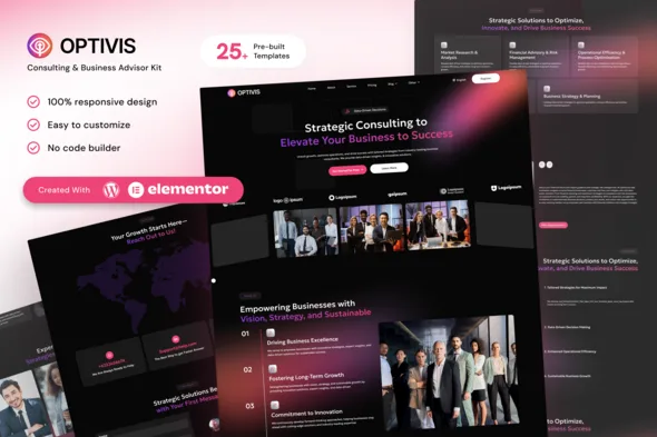 Optivis – Consulting & Business Advisor Elementor Template Kit