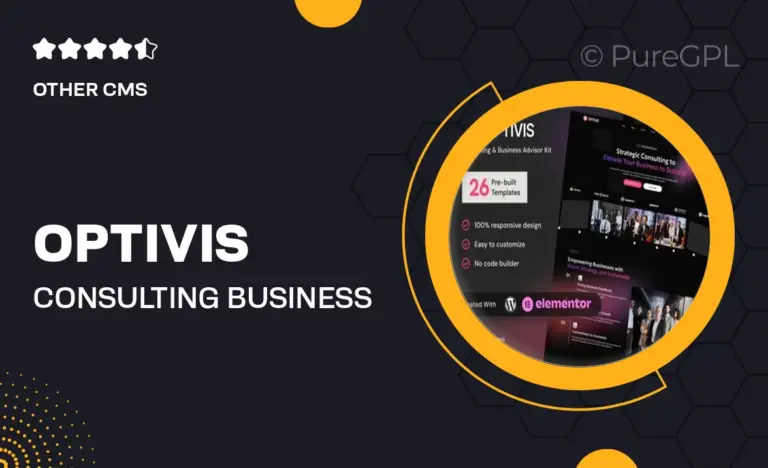 optivis consulting business advisor elementor template kit