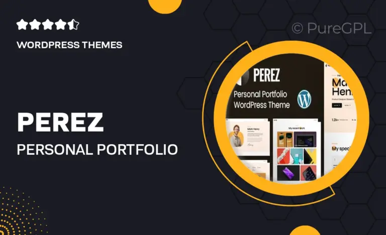 perez personal portfolio wordpress theme