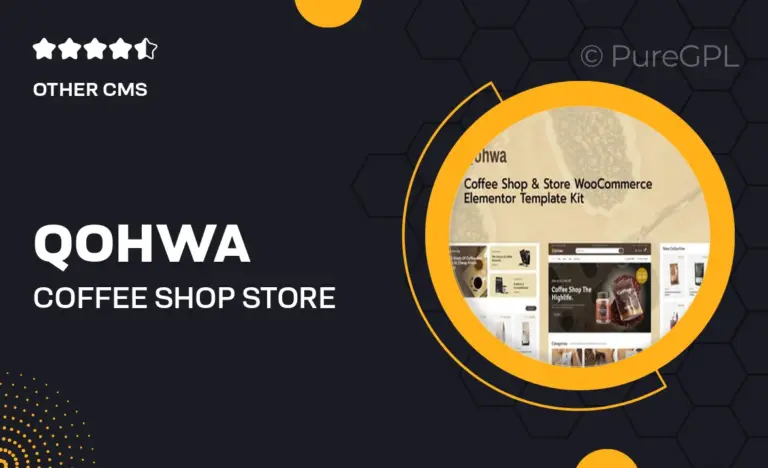 qohwa coffee shop store ecommerce elementor pro template kit