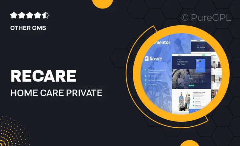 recare home care private nursing elementor template kit