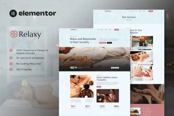 relaxy spa wellness elementor template kit 1