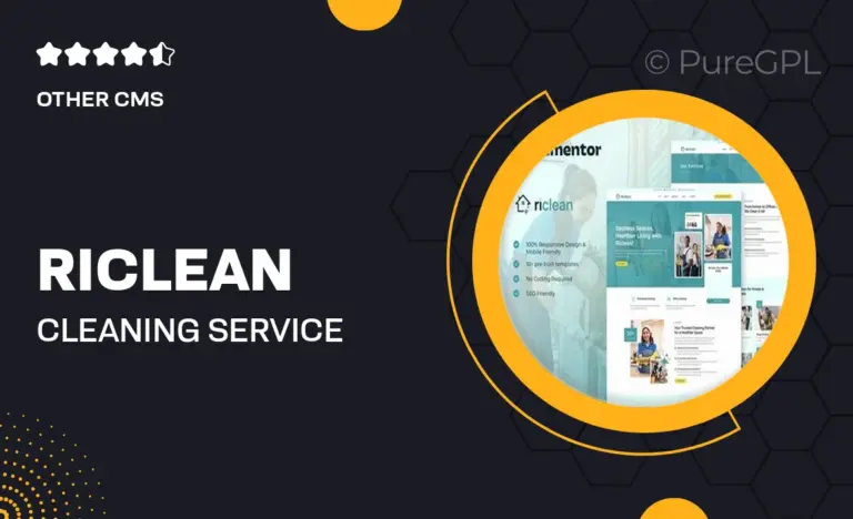 riclean cleaning service company elementor template kit