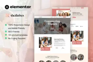 SheThrives – Feminine Business Elementor Pro Template Kit