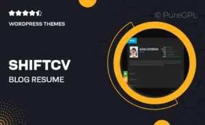 ShiftCV – Blog  Resume  Portfolio  WordPress Theme