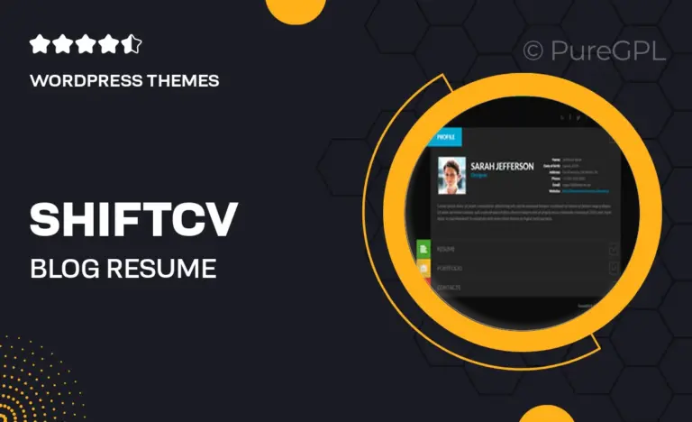 shiftcv blog resume portfolio wordpress theme