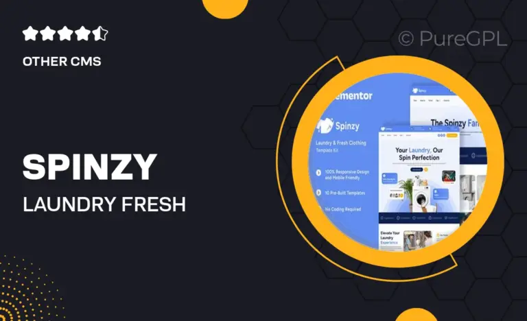 spinzy laundry fresh clothing elementor template kit