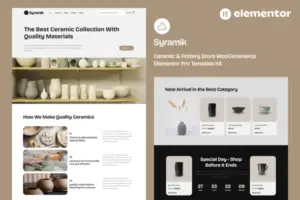 Syramik – Ceramic & Pottery Store WooCommerce Elementor Pro Template Kit